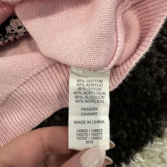 Children’s Place Pink White Leopard Dress Kitty Cat Sweater Bow Size 4T Whiskers - Picture 4 of 4